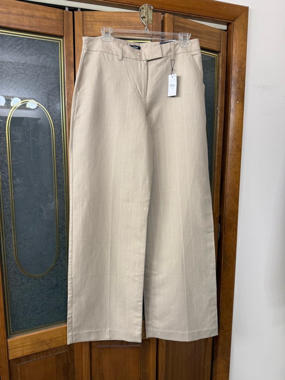 Express Beige Pinstripe Trousers, BRAND NEW